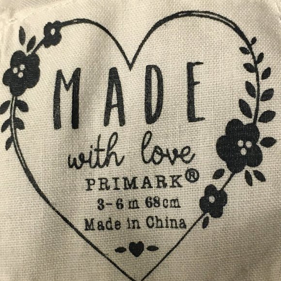 PRIMARK "Made with Love" Navy & White Dress   3-6M - Picture 12 of 12